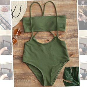 Bandeau Top with Suspender Bottom Swimsuit NWT